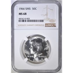 1966 SMS KENNEDY HALF NGC MS-68