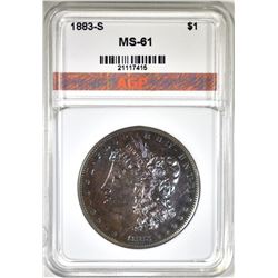1883-S MORGAN DOLLAR, AGP BU