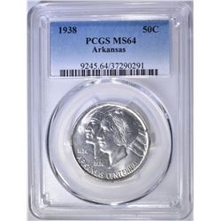 1938 ARKANSAS COMMEM HALF DOLLAR  PCGS MS-64
