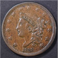 1838 LARGE CENT, XF