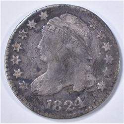1824/2 BUST DIME, VG scratches