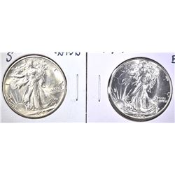 1944 GEM BU  & 44-S CH BU WALKING LIBERTY HALVES