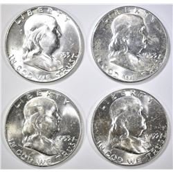 4-1953 CH BU FRANKLIN HALF DOLLARS