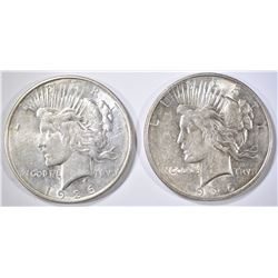 (2) 1926-D PEACE DOLLARS AU