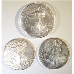 2001, 04 & 2010 BU AMERICAN SILVER EAGLES