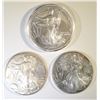 Image 1 : 2001, 04 & 2010 BU AMERICAN SILVER EAGLES
