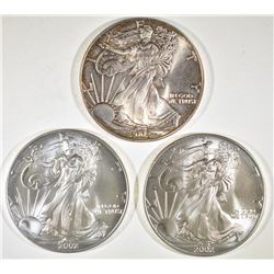 3-2002 BU AMERICAN SILVER EAGLES