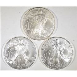 2-2005 & 1-2006 BU AMERICAN SILVER EAGLES