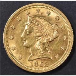 1853 $2.50 GOLD LIBERTY, AU