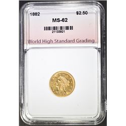 1882 $2.50 LIBERTY GOLD, WHSG CH BU