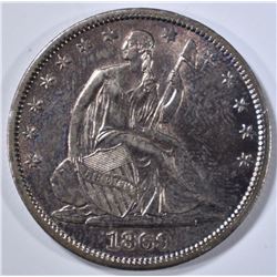 1869-S SEATED LIBERTY HALF DOLLAR BU
