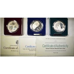 MODERN PROOF COMMEM SILVER DOLLAR LOT: