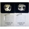 Image 1 : 2000 & 01 PROOF AMERICAN SILVER EAGLES BOXES/COA