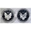 Image 3 : 2000 & 01 PROOF AMERICAN SILVER EAGLES BOXES/COA