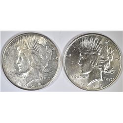 1925-S AU & 26 AU/BU PEACE DOLLARS