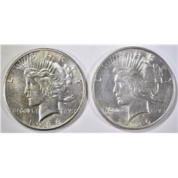 1926-D & 26-S PEACE DOLLARS CH AU