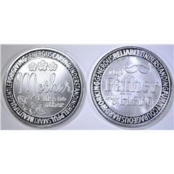 SALUTE TO MOTHER & FATHER 1oz .999 SILVER ROUNDS
