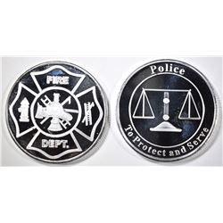 POLICE & FIRE 1-OUNCE .999 SILVER ROUNDS