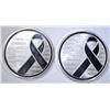Image 1 : 2-AWARENESS RIBBON 1oz .999 SILVER ROUNDS