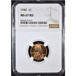 1940 LINCOLN CENT NGC MS-67 RD