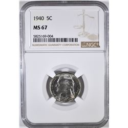 1940 JEFFERSON NICKEL NGC MS-67