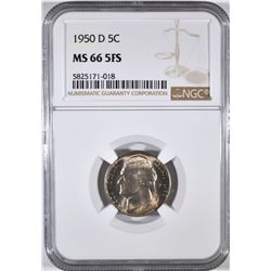 1950-D JEFFERSON NICKEL NGC MS-66 FS