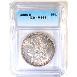 1886-O MORGAN DOLLAR ICG MS-63