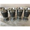 Image 3 : Set of German Pewter Repousse Hunting Goblets