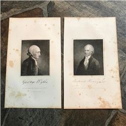 Longacre Engravings, 18thc Virginia Statesmen, Declaration of Independence Signatories