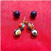 Image 1 : Two Pairs of Vintage Lapis & Millefiori Post Earrings
