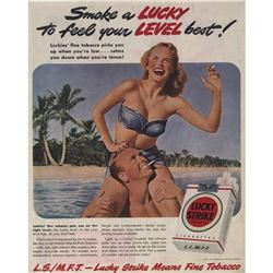 1949 Lucky Strike Cigarettes Beach Advertisement