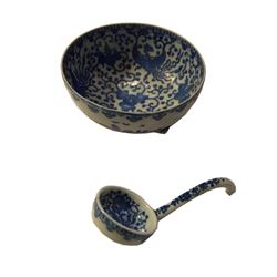 1920's Japanese Phoenix Bird Bowl & Ladle Set