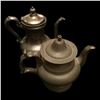 Image 1 : Set of Two Antique Pewter & Silver Plate Teapots