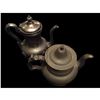 Image 2 : Set of Two Antique Pewter & Silver Plate Teapots