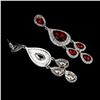 Image 1 : Rhodium Plated Red Crystal Rhinestone Chandelier Drop Dangle Earrings New