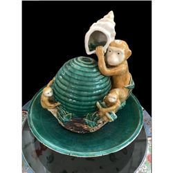 Neiman Marcus Limited Edition Ceramic Figural Monkey Table Fountain