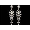 Image 2 : Rhodium Plated Clear Crystal Rhinestone Chandelier Drop Dangle Earrings