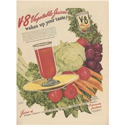 1940's V-8 Vegetable Juice Magazine Ad