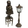 Image 1 : (2) Group Of Bronze Items, Cigar Lighter, Figure