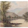 Image 2 : Framed Oil On Canvas Painting Landscape With Cabin