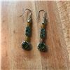 Image 1 : Roman Glass, Sterling, Emerald & Peridot Gemstone Earrings