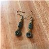 Image 2 : Roman Glass, Sterling, Emerald & Peridot Gemstone Earrings