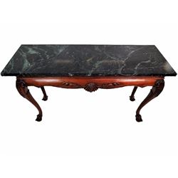 Chippendale Style Marbletop Carved Console Table