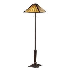 "CHADRICK" Tiffany-style Mission 2 Light Floor Lamp 18" Shade