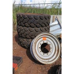 Qty 3 Dawgpound Tires w/ 4 Rims 370/75-28