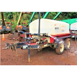 2013 Multiquip WT5C Water Trailer, 500-Gallon w/ Pump (Runs & Works)