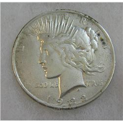 1922 Peace silver dollar in very good condition