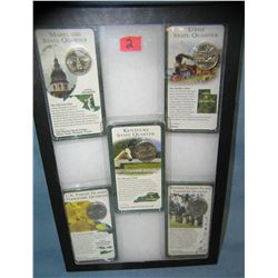 Collection of vintage US encased state quarters