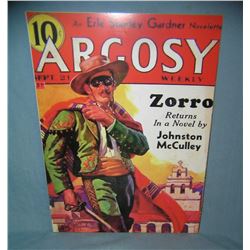 Argosy Zorro Returns retro style advertising sign