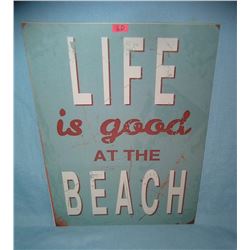 Life is Good at the Beach retro style advertising sign